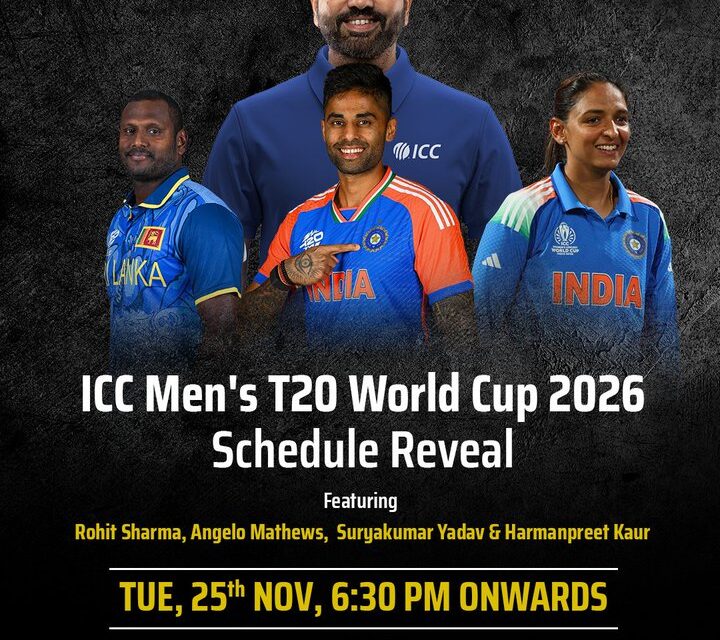 २०२६ च्या ICC T-२० वर्ल्डकपचे वेळापत्रक जाहीर; संपूर्ण ग्रुप रचना आणि सामन्यांची ठिकाणे…