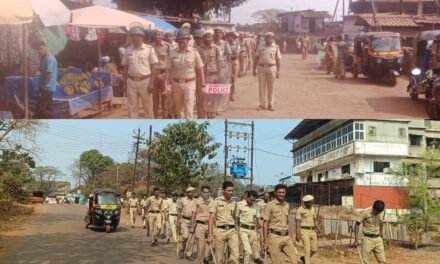 मंडणगडमध्ये निवडणुकीच्या पार्श्वभूमीवर पोलिसांचा रूटमार्च