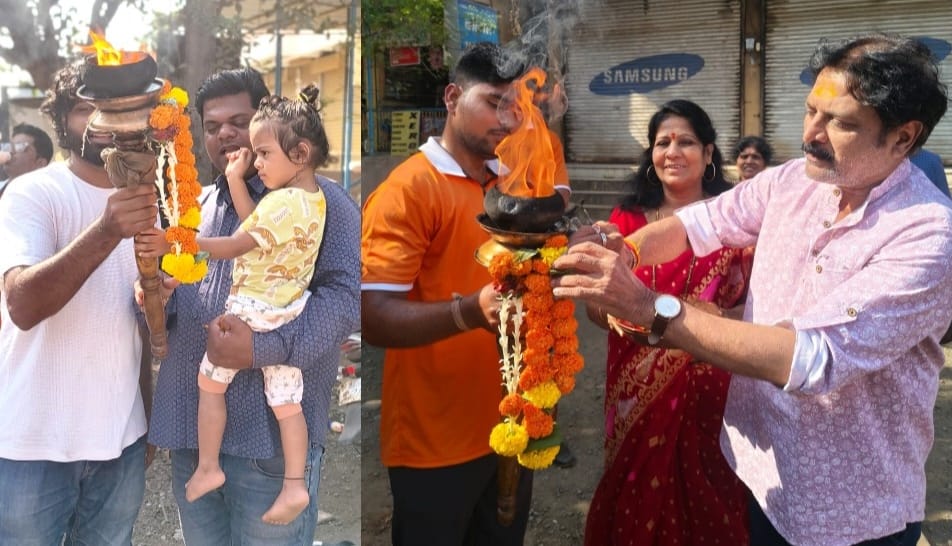 किल्ले रायगड वरून शिवजयंती निमित्त नागोठण्यात आणलेल्या शिवज्योतीचे उत्साहात स्वागत