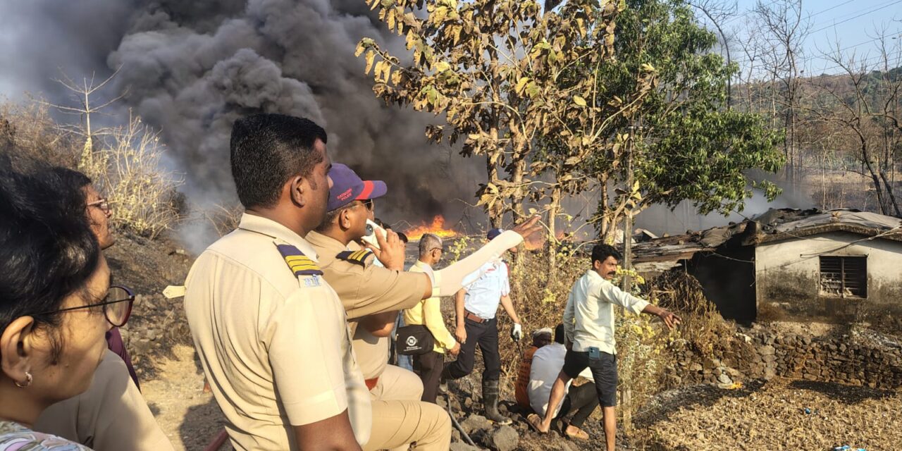 नागावेत प्लास्टिकच्या गोडाऊनला भीषण आग ,संपूर्ण इमारत भस्मसात,सहा कामगार बचावले…