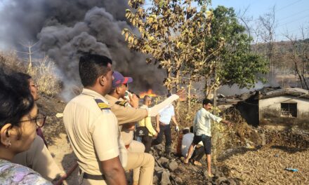 नागावेत प्लास्टिकच्या गोडाऊनला भीषण आग ,संपूर्ण इमारत भस्मसात,सहा कामगार बचावले…
