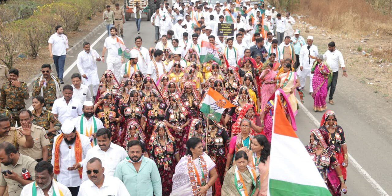 प्रदेशाध्यक्ष हर्षवर्धन सपकाळांच्या नेतृत्वाखालील सुरतगाव ते तुळजापूर ‘शेतकरी संघर्ष न्याय यात्रेला’ दांडगा प्रतिसाद.