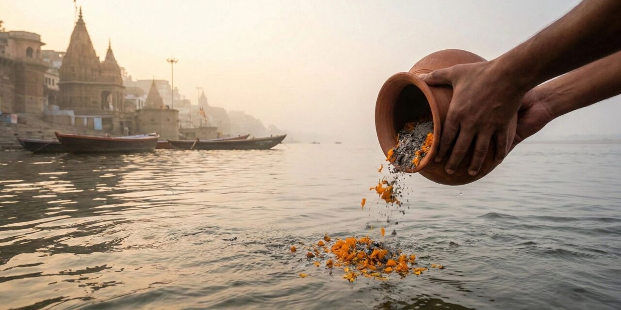 स्वरस्वामीनी आशा भोसले यांच्या गंगेमध्ये अस्थी विसर्जन