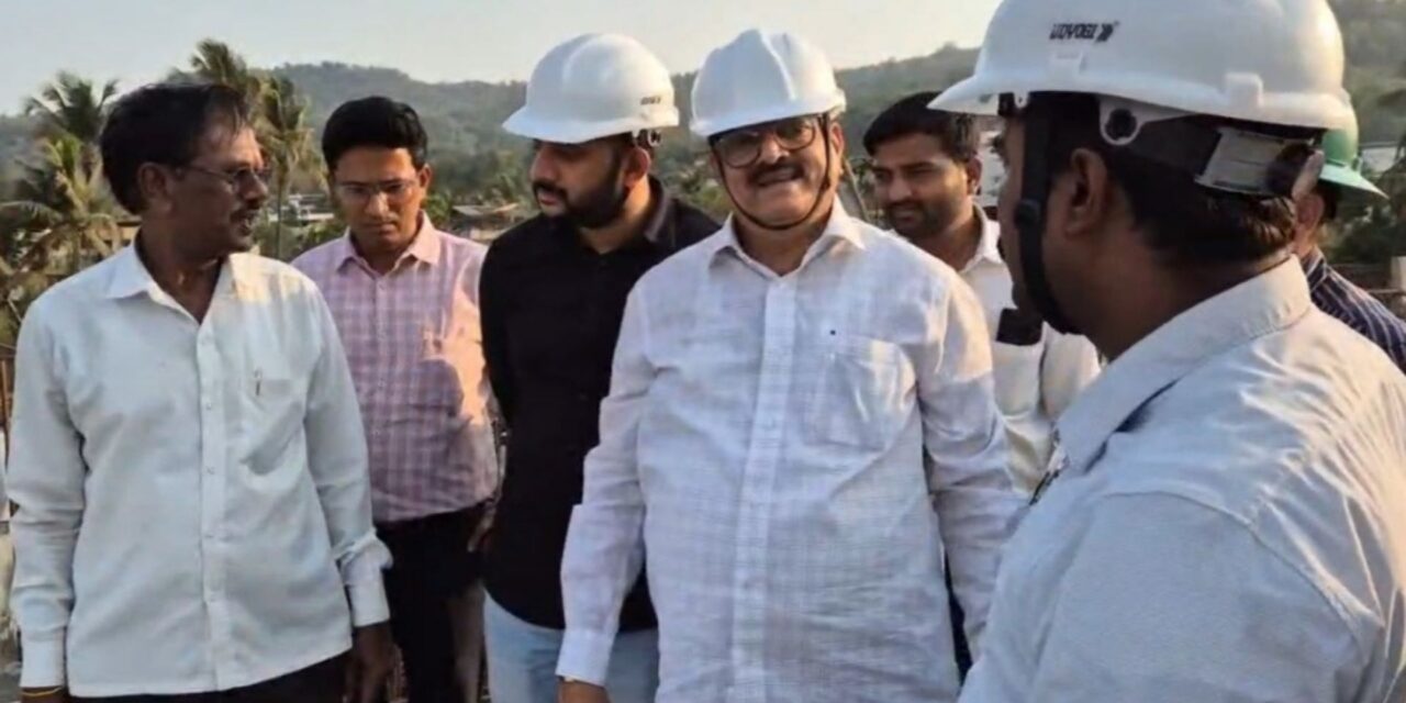 आमदार भास्करराव जाधव यांनी केली चिपळूणमधील उड्डाणपुलाच्या कामाची पाहणी