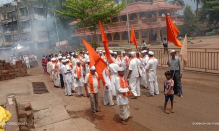 लांजा,लांज्यात हनुमान जयंती निमित्त दींडी मिरवणूक काढण्यात आली.