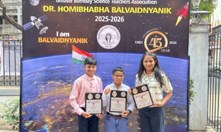 खेडमधील रोटरी स्कूलच्या तीन विद्यार्थ्यांना ‘बालवैज्ञानिक’ पुरस्कार !