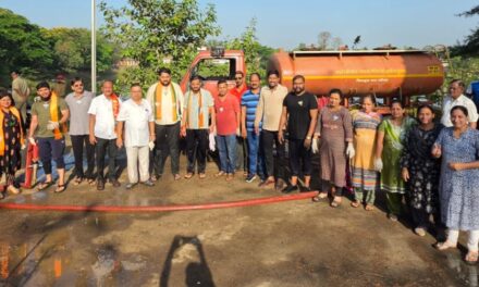 भाजप स्थापना दिनानिमित्त रामतीर्थ स्मशानभूमी स्वच्छता मोहीम