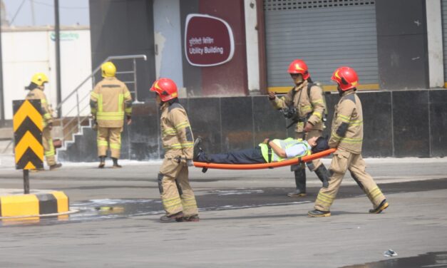 नवी मुंबई आंतरराष्ट्रीय विमानतळ परिसरात आपत्ती व्यवस्थापनाच्या दृष्टीने सज्जता वाढविण्यासाठी आपत्कालीन रंगीत तालीम