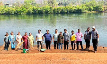 चिपळूणच्या खेर्डी गणेश विसर्जन घाट भागात भाजपाचे स्वच्छता अभियान