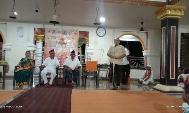 लांजा, केदार लिंग मंदिर वेरवली येथे विशाल हिंदू संमेलनात ओमकार नामजोशी यांचे व्याख्यान संपन्न