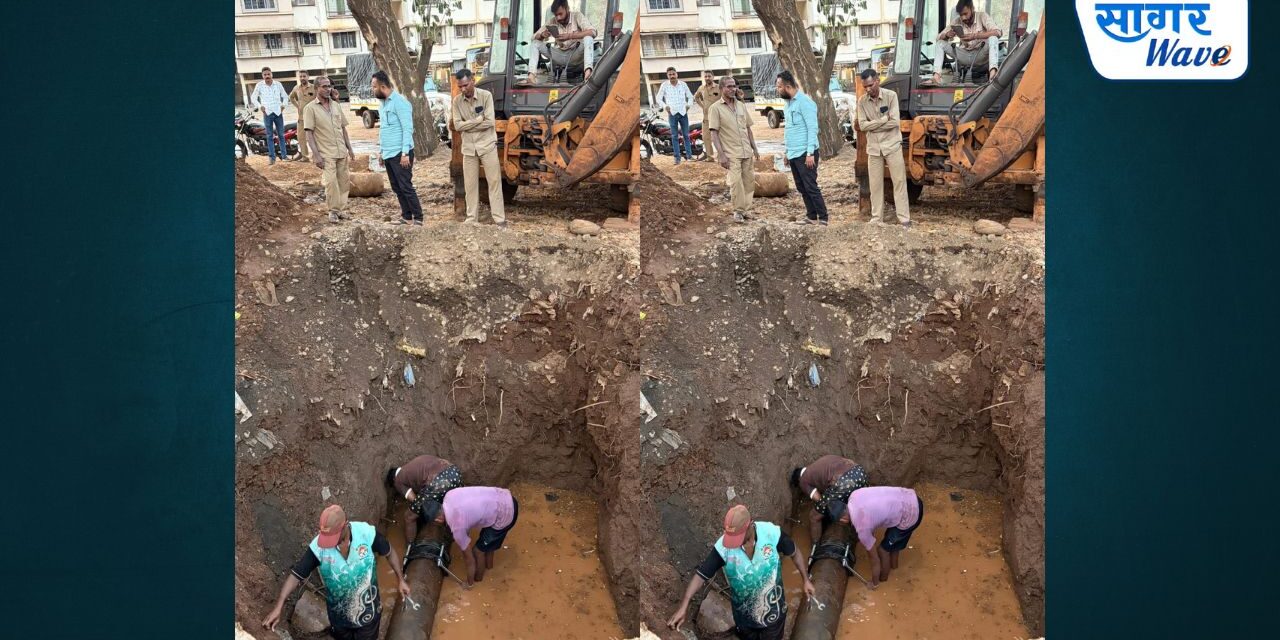 मुख्य पाईपलाईन फुटली, तरीही पाणीपुरवठा अखंडित ! निहार कोवळे यांच्या झटपट कारवाईने १२ तासांत संकटावर मात
