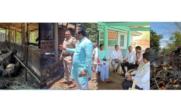 खेड तालुक्यातील रजवेल येथे भीषण आग; १७ दुभती जनावरे मृत्युमुखी  – भाजपा नेते खेडचे माजी नगराध्यक्ष ॲड.वैभव खेडेकर घटनास्थळी धाव