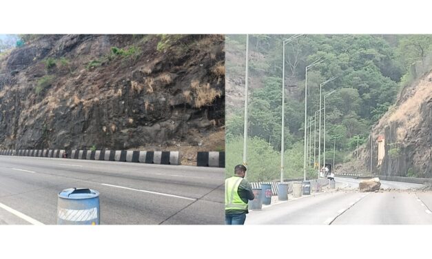 बोरघाटात मोठा अनर्थ टळला; पोलीस, एमएसआरडीसी, आयआरबी आणि तांत्रिक पथकांच्या समन्वयातून ५ टनांचा दगड सुरक्षित हटवला