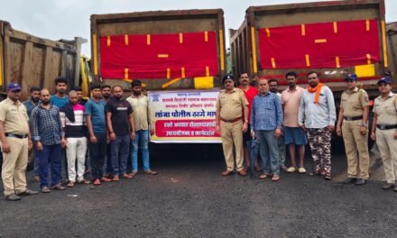 ऑपरेशन टेप फॉर सेफ अभियानांतर्गत अवजड वाहनांवर रिफ्लेक्टर बसविण्याची मोहीम सुरू….