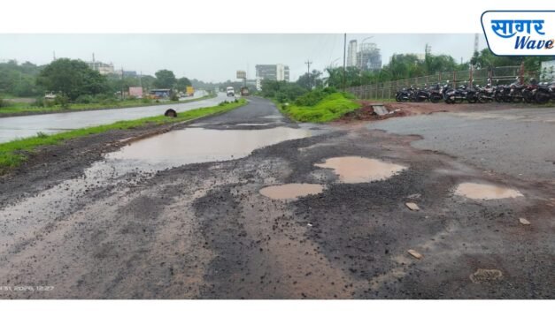 पिरलोटे येथे सर्विस रोडला आले तळ्याचे स्वरूप.वाहन चालकांचे हाल, अपघातांची शक्यता वाढली….