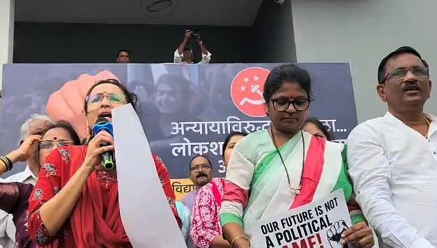 NEET गैरप्रकाराविरोधातील विद्यार्थी आंदोलनाला शेकापचा पाठिंबा; अलिबागमध्ये निषेध सभा