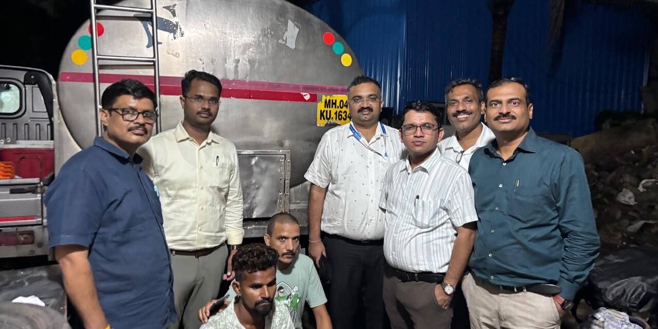 नवी मुंबईत दूध भेसळ रॅकेटचा पर्दाफाश; ४,७१० लिटर भेसळयुक्त दूध जप्त…