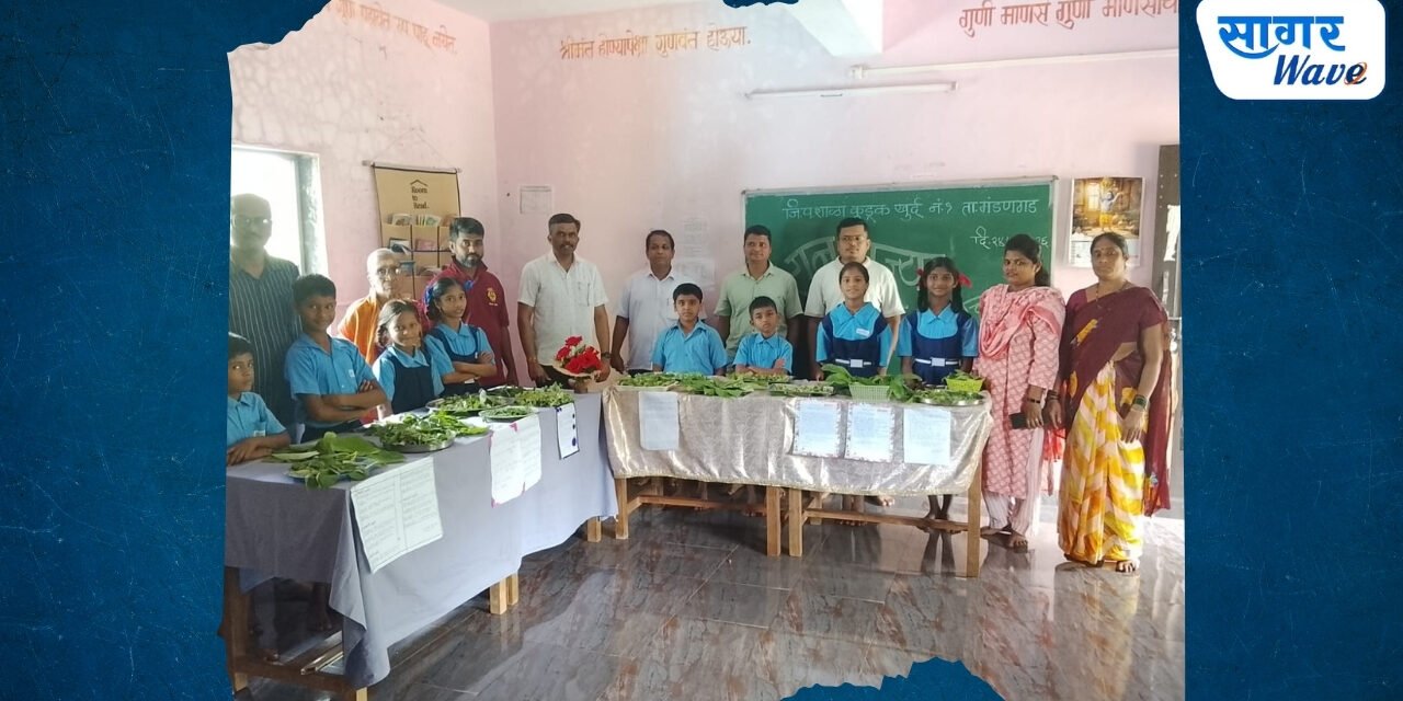 कुडुक खुर्द नंबर एक शाळेत भरला रानभाज्यांचा मेळा..
