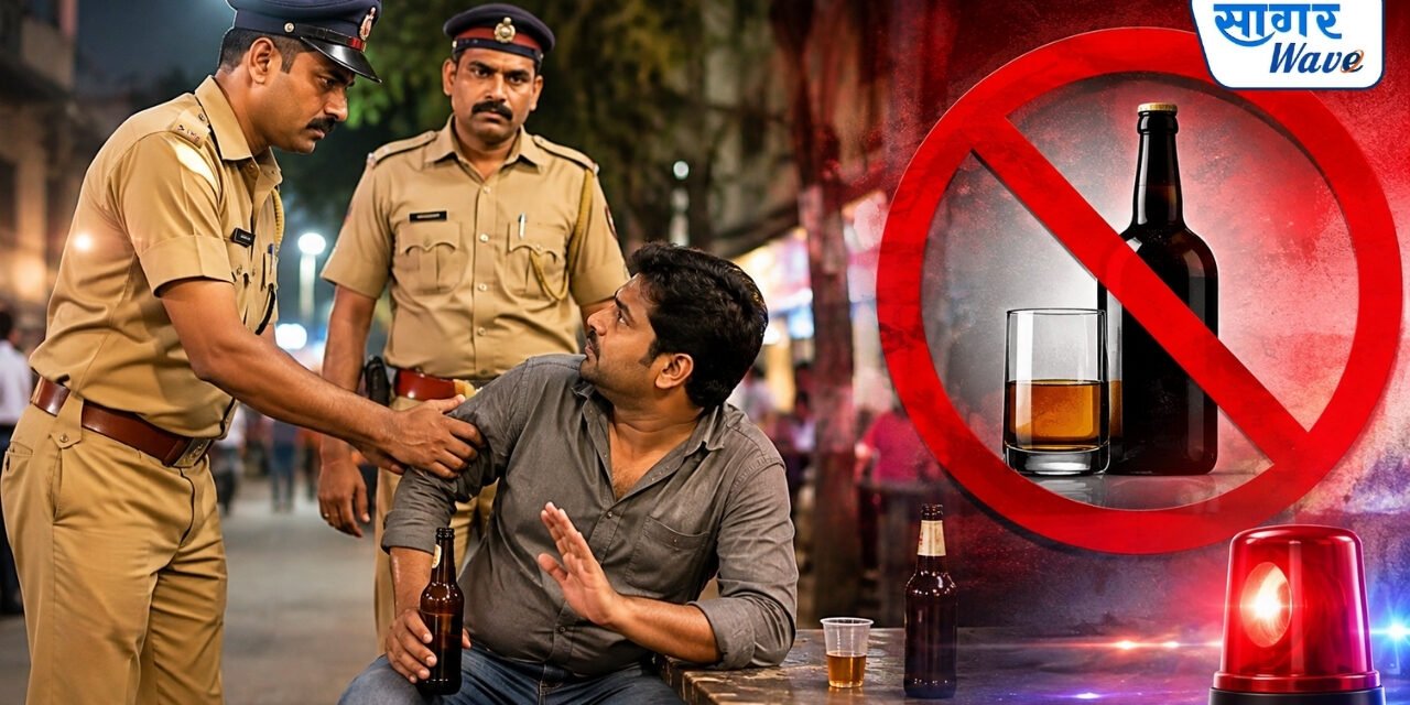 शहरात सार्वजनिक ठिकाणी दारू सेवन करणाऱ्यावर पोलिसांची कारवाई…