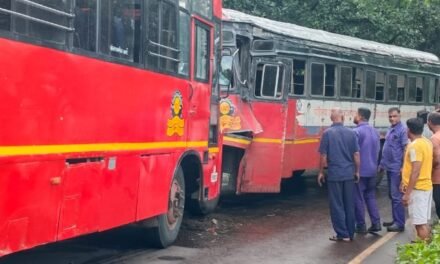 चिपळूणजवळ दोन एस.टी. बसची समोरसमोर धडक : 30 प्रवासी जखमी