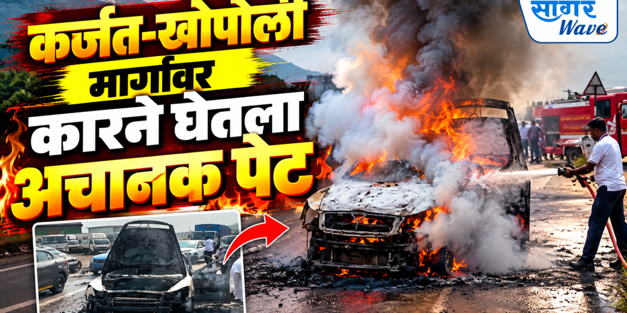 कर्जत-खोपोली मार्गावर कारने घेतला अचानक पेट…